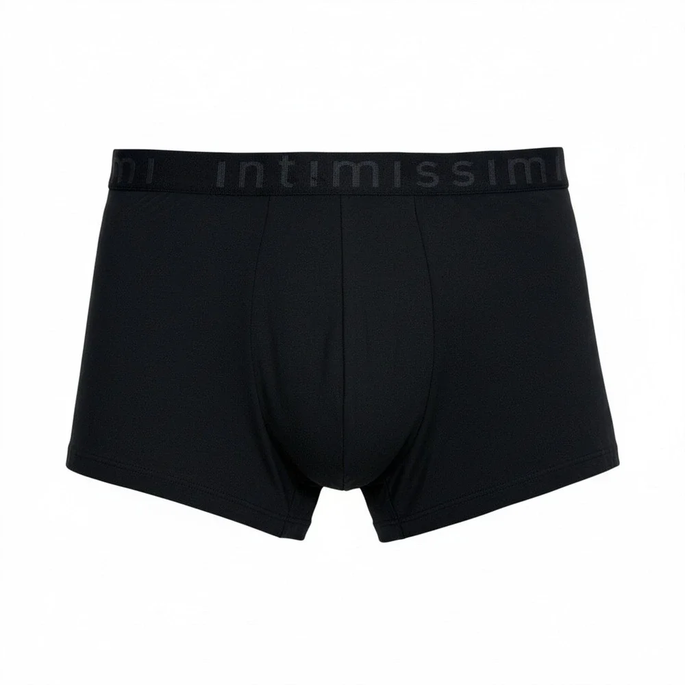 Intimissimi‎ Mens Supima Cotton Boxer Briefs Black Logo Waistband Trunks Size S